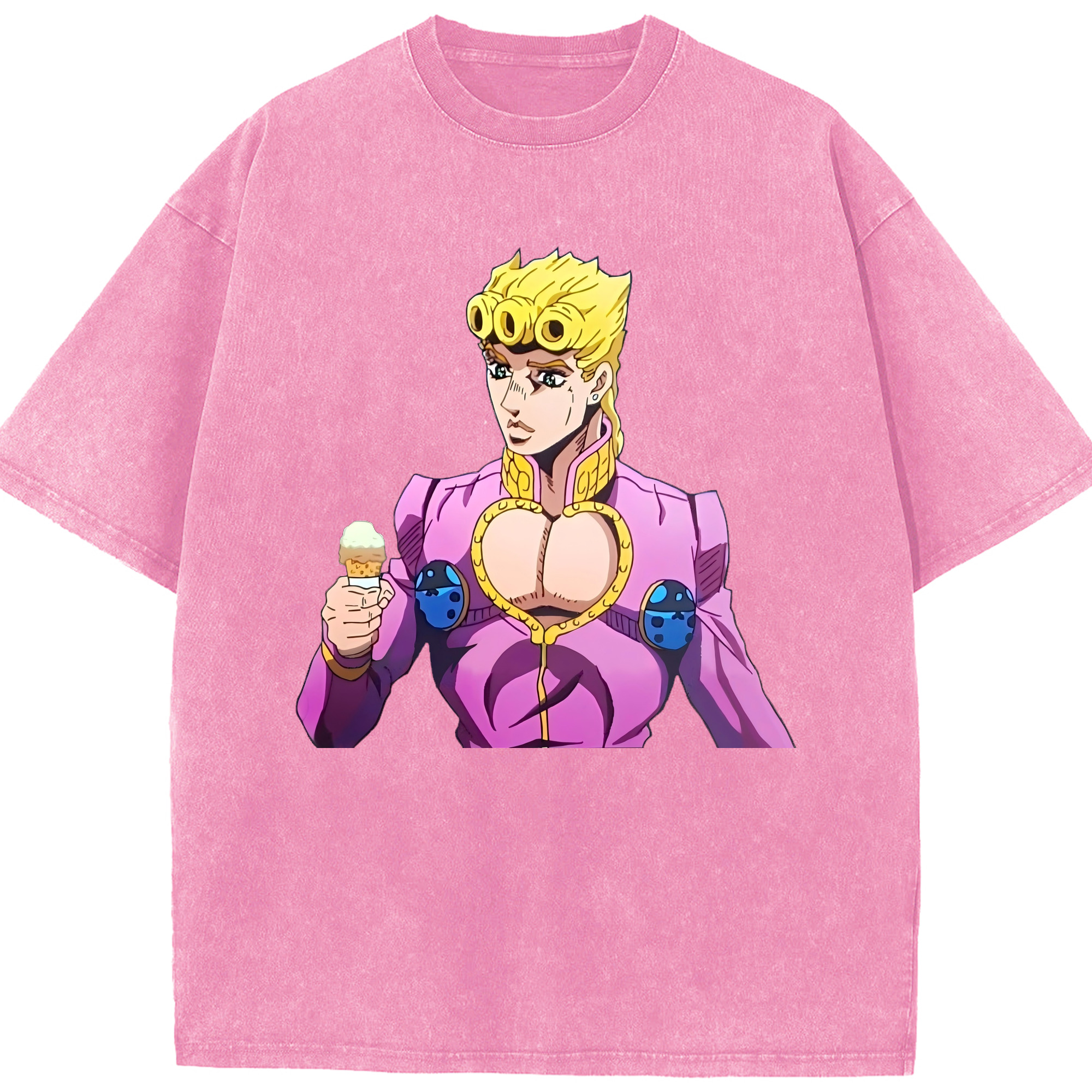 （画像用） ジョジョの奇妙な冒険 ジョルノ?ジョバァーナ JoJo's Bizarre Adventure Giorno Giovanna 綿100% ヴィンテージ風 半袖Tシャツ（フロントプリント）